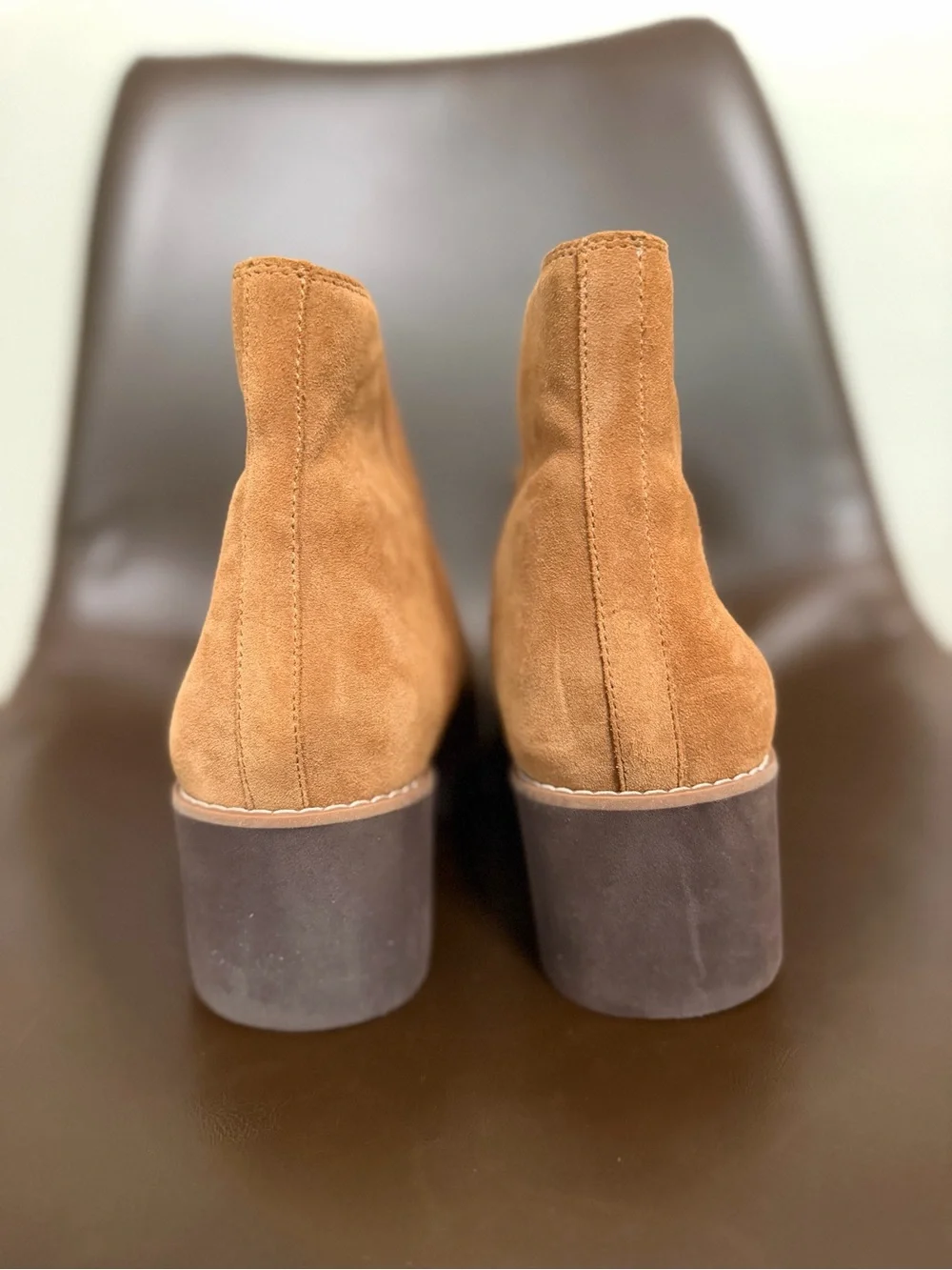 Vionic Women’s Suede Wedge Ankle Boots in Tan